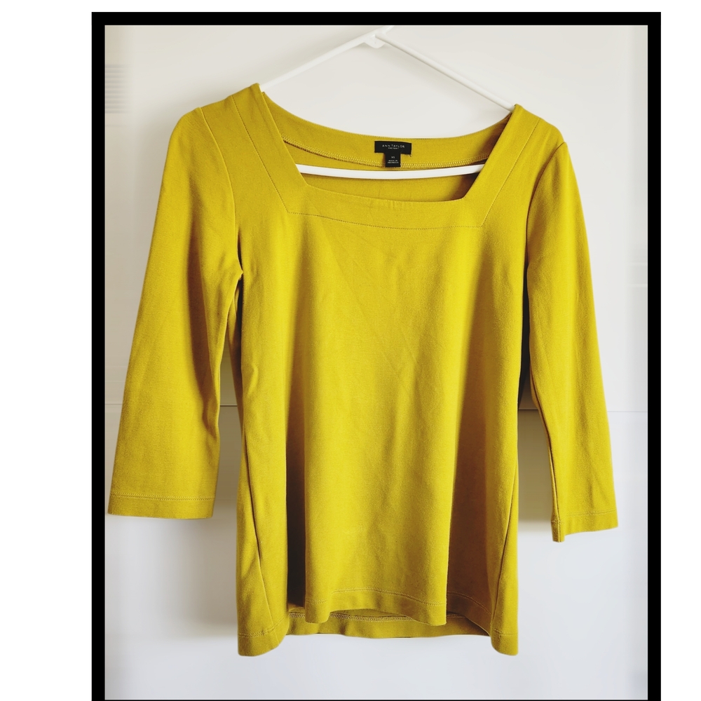 Ann Taylor Mustard Yellow Blouse